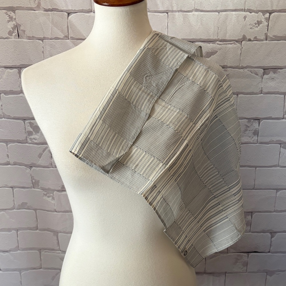 Chic Striped Shawl in Blue and White